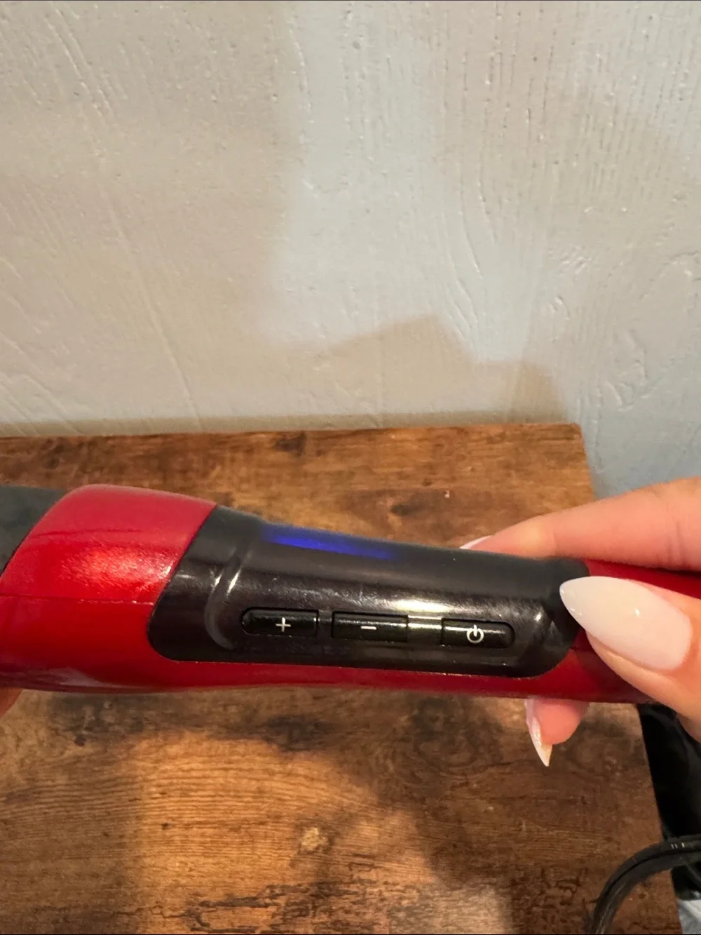 Remington Red and Black Tapered Curling Wand with Blue Digital Screen